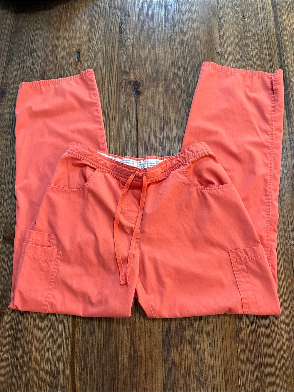 healing hands Coral Drawstring Scrub Pants